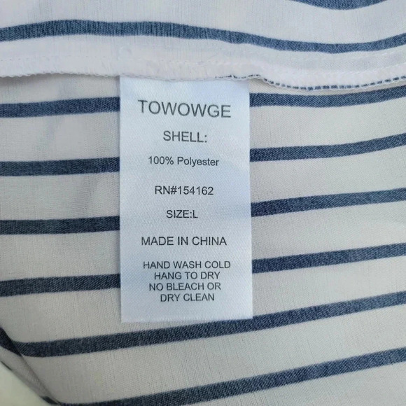 Towowge Blue Floral Maxi Dress Flowy Boho Blue White Size Large - Picture 4 of 10